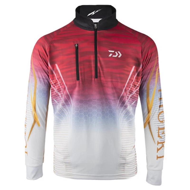 

2023 Fishing Hoodie Men Summer Sport Sun Protection Long Sleeve Stand Collar Jacket Ice Silk Breathable Quick Dry Shirt