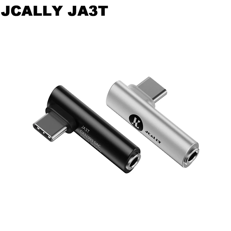 

JCALLY JA3T Digital Audio Portable Decoding CX31993 DAC Type-C to 3.5mm Headphone Amplifier Hifi 32bit/384KHz L Plug Adapter