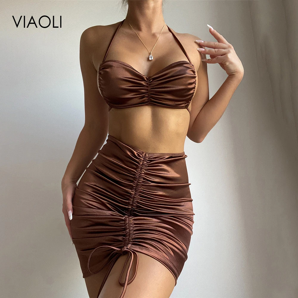 

Однотонный купальник из 3 предметов, женские комплекты бикини, соблазнительный купальник, модный новый купальник, Женский сексуальный купа...