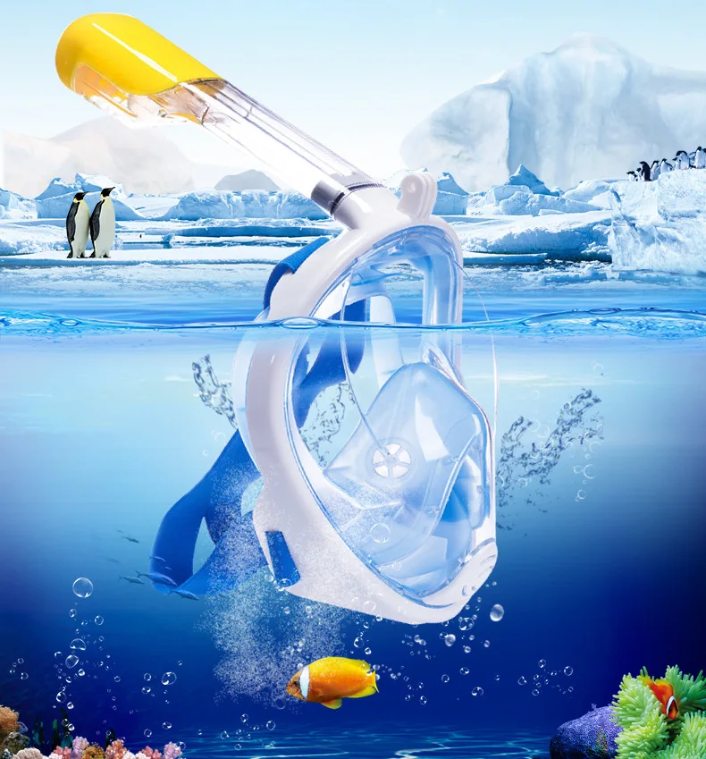 

Underwater Scuba Full Face Snorkel Mask Anti Fog Goggles for Kids Adult Swimming Equipment Professional Snorkeling Diving Mask