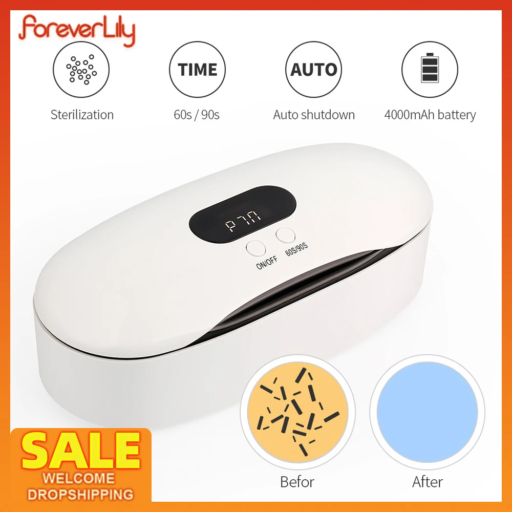 

UVC LED Ultraviolet Sterilizer Box Anti Bacteria UV Sterilazation Machine For Nail Comestic Tools Jewelry Glasses Aromatherapy
