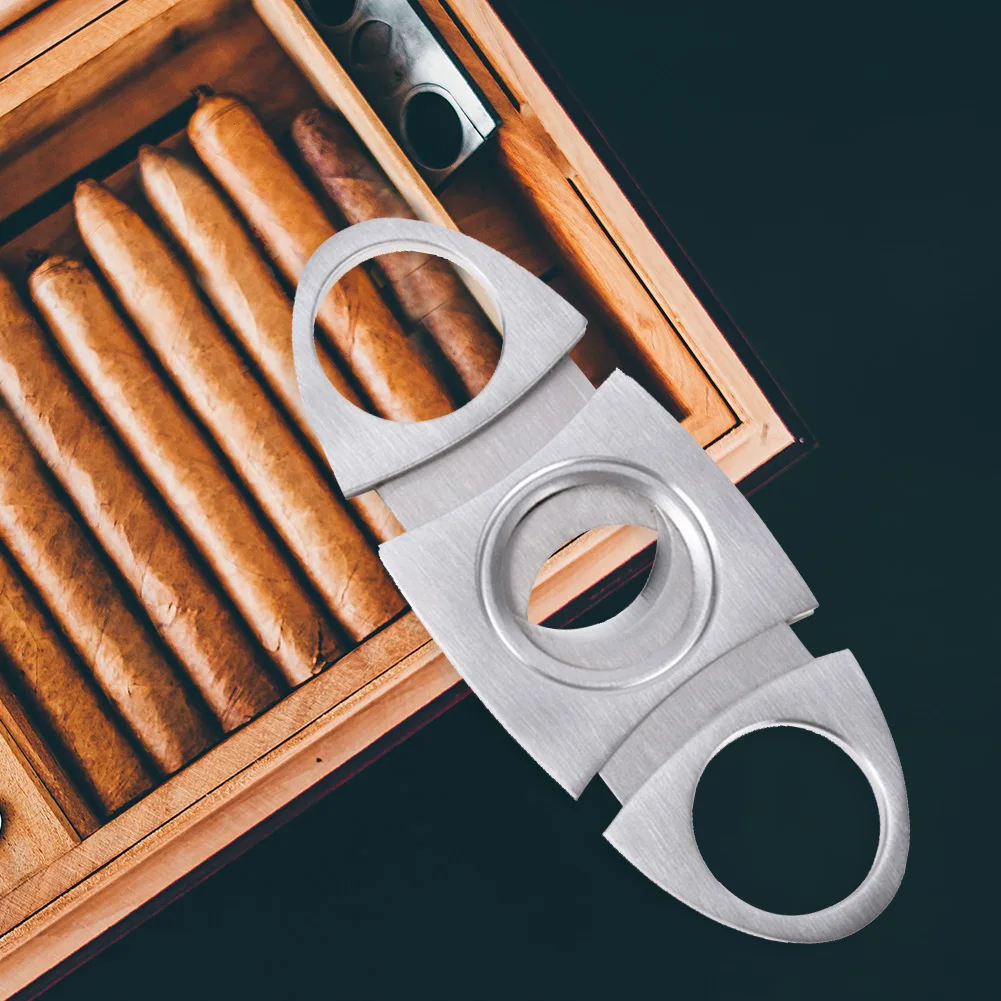

Cigar Cutter Scissors Cutters Brand Gifts Double Blades Metal Scissors Sharp Guillotine Stainless Steel Cigar Cutter