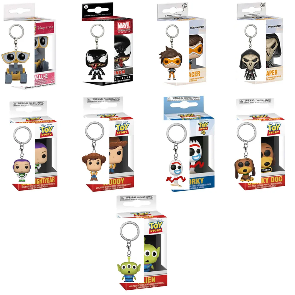 

Bandai Anime Disney Wall-E Venom Toy Story TRACER Pocket Keychain PVC Action Figures Collection Toys For Children Christmas Gift