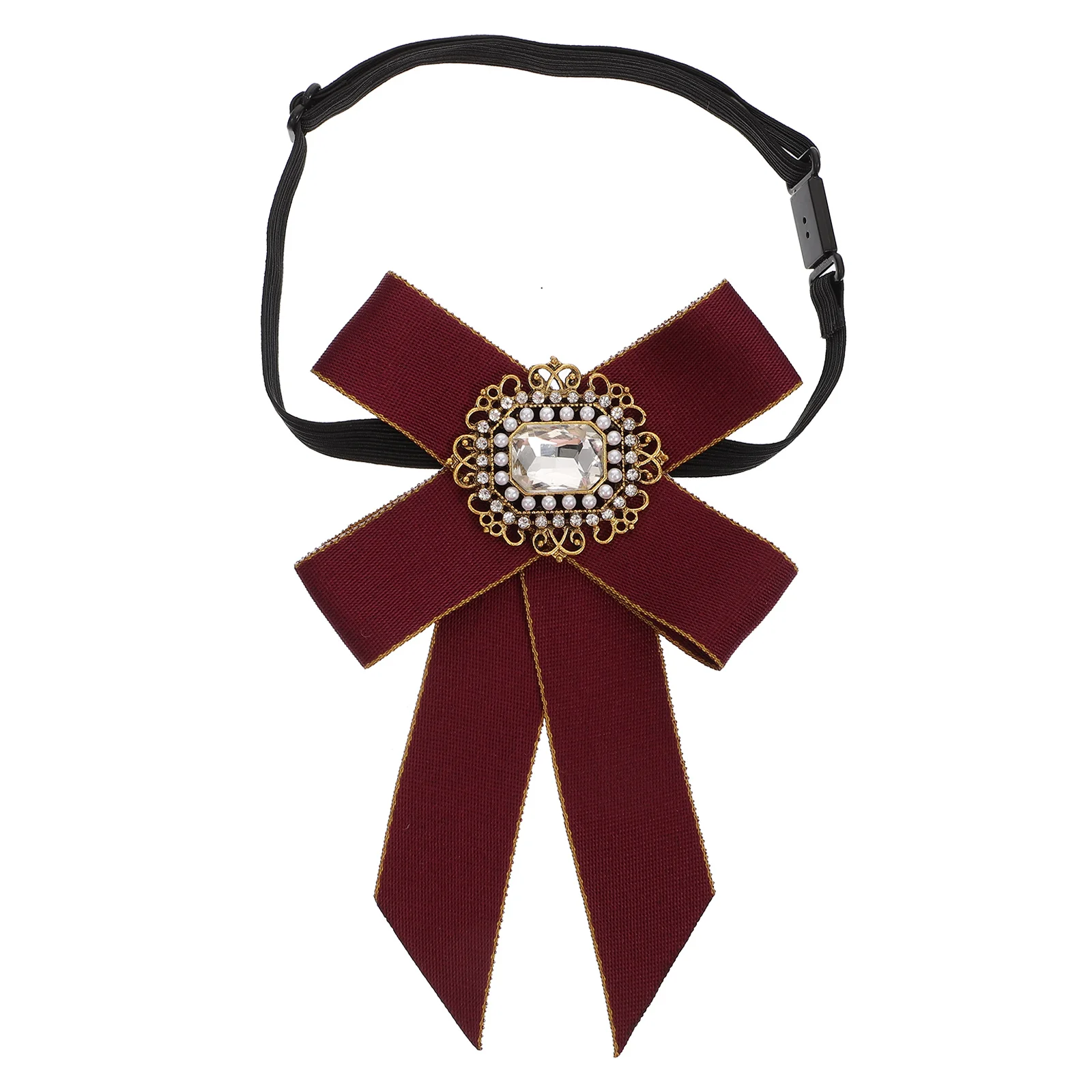 

Bow Tie Ribbon Bow Cravat Pre-tied Bow Tie Rhinestone Neck Tie for Men