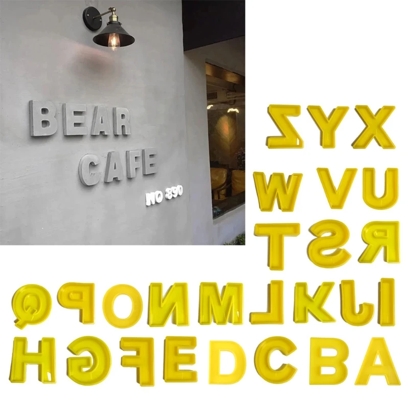 

95AB DIY Crafts Polymer Clay Epoxy Mold Handicrafts Silicone Mould Handmade Tabletop Alphabet Decoration Resin Casting Mold
