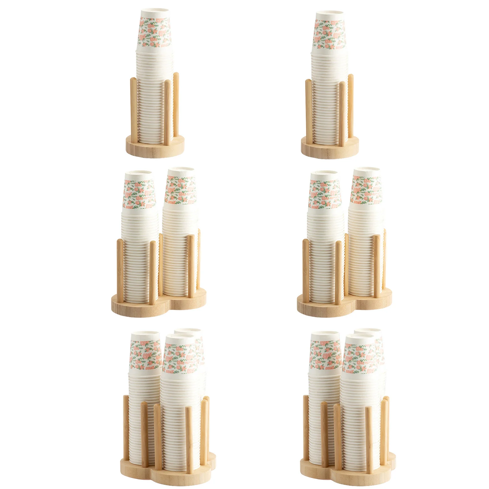 

Compartment Bamboo Holder Anti-slid One Time Use Cups Holder For Guest Compartment Bamboo Paper Cup Dispenser Holder For Vanity