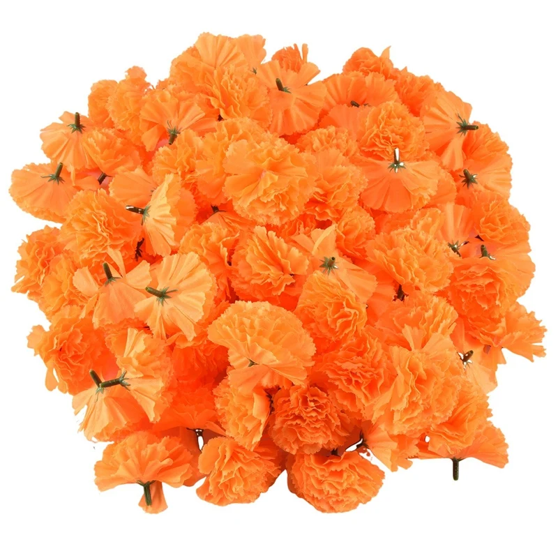 Цветочные головки Из Календулы россыпью 100 шт. искусственные цветы из шелка