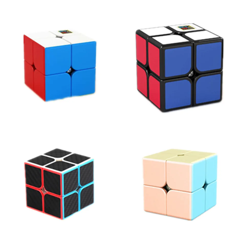 

Moyu 2x2x2 Mini Pocket Cube Stickerless/ Black/Carbon Fibre /Macaron MeiLong 2x2 Magic Cube Profession Cube Education Toy
