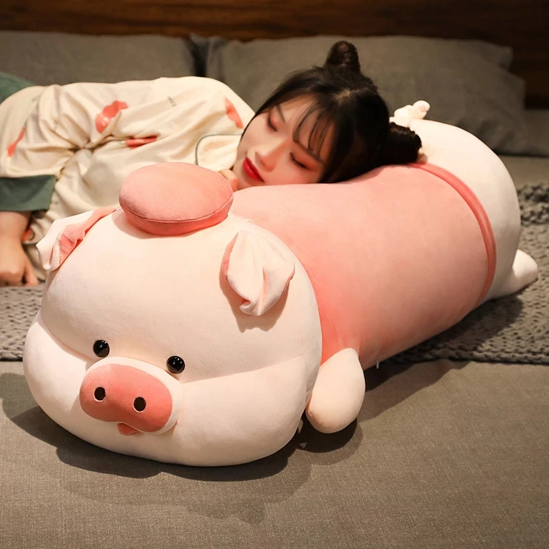 

Cartoon Cute Stuffed Doll Lying Plush Piggy Toy Animal Soft Plushie Pillow for Kids Squishy Pig Baby Appease Birthday Gift