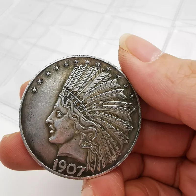 

Indian Commemorative Coin Silver Plated Collectible Coin Home Decoration Coin Retro Craft Gift 1PCS