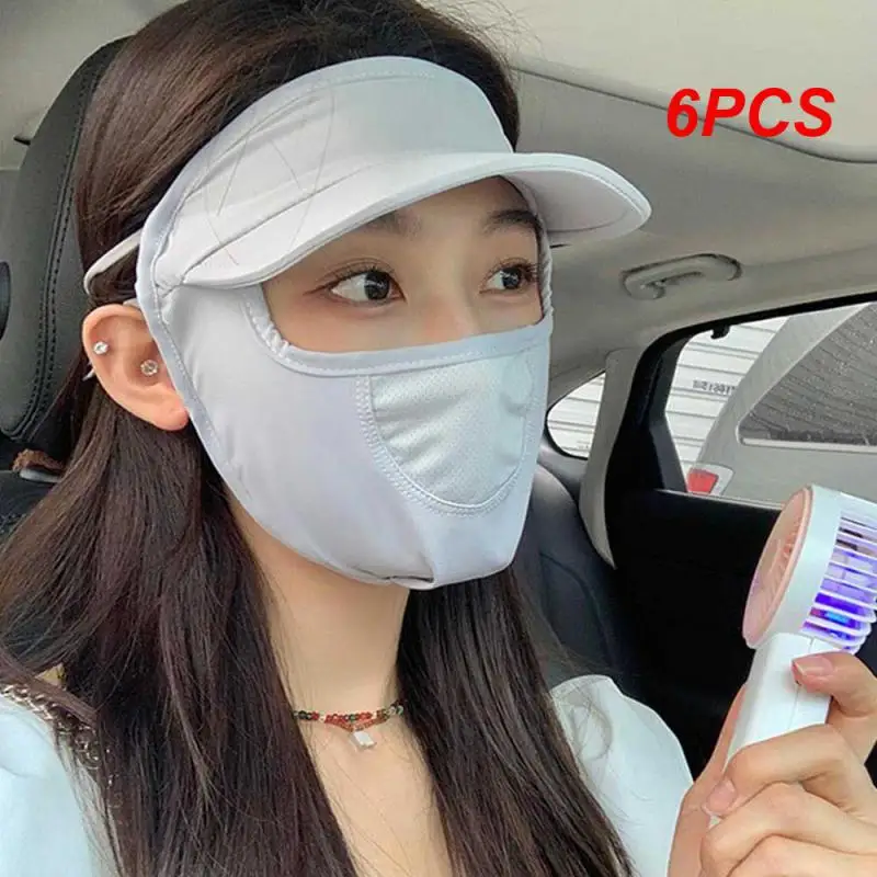 

6 шт., летняя Солнцезащитная шелковая маска с полями