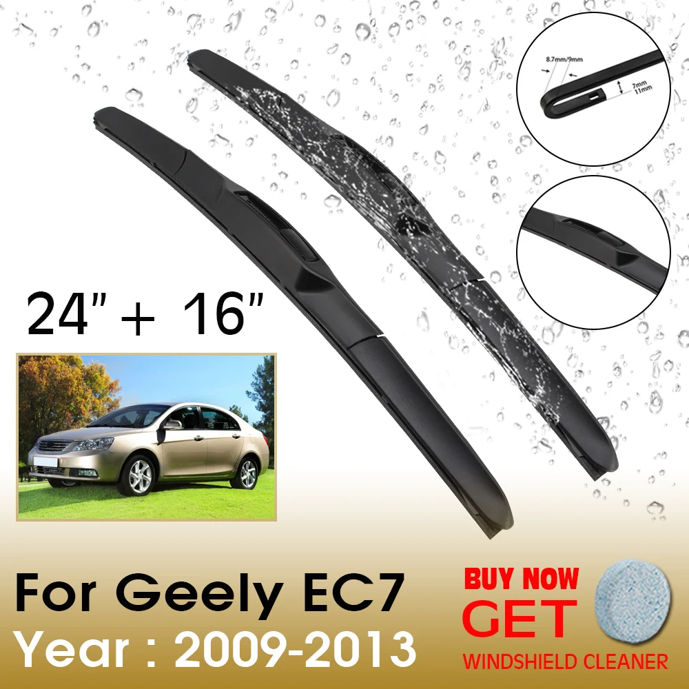 

Car Wiper Blade For Geely EC7 24"+16" 2009-2013 Front Window Washer Windscreen Windshield Wipers Blades Accessories