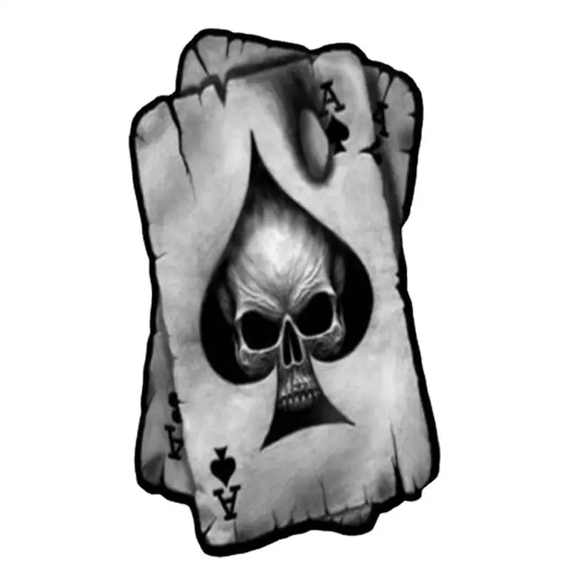 

Halloween Car Sticker Halloween Car Decorations Exterior Skeleton Poker Player Wall Art Cards Funny Skull Spades Poker Laptop