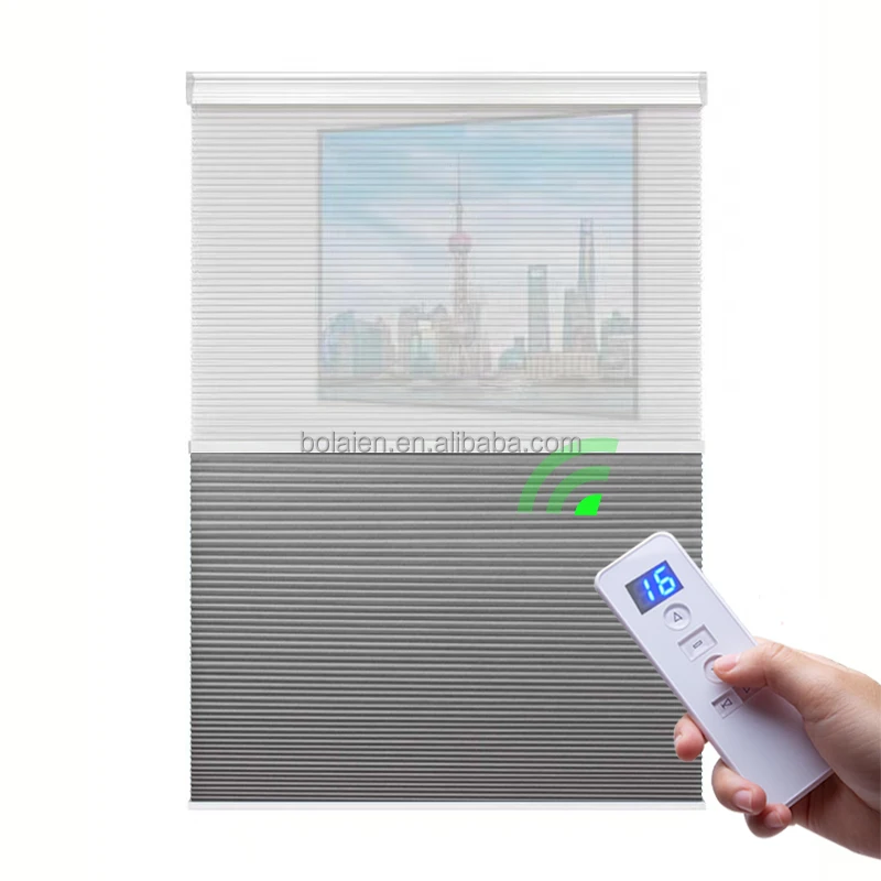 Motorized Blinds Honeycomb Bottom Up Top Down Shades Day And Night Cellular Shades For Bedroom Living Room Privacy Protection