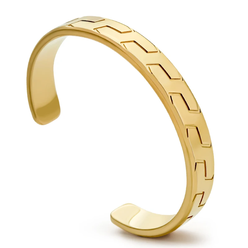 Открытый браслет IVOG с буквой Z для женщин нержавеющая сталь позолоченные 18 карат