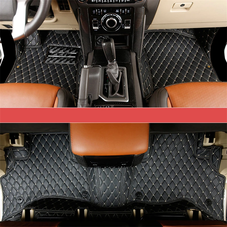 

car styling leather car floor mats for toyota land cruiser prado 2002-2019 2018 2017 2016 2015 J120 J150 accessories