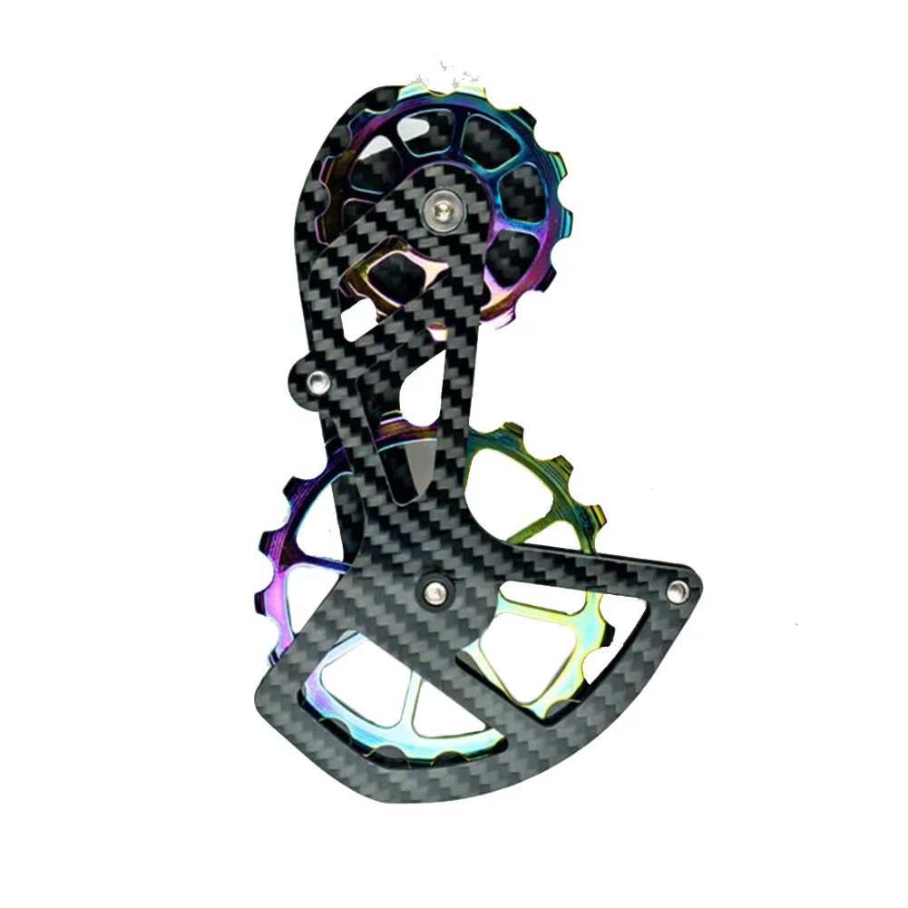 

Bicycle Ceramic Bearing Carbon Pulley Wheel Carbon Fiber Bike Rear Derailleur Cage Bike Cage Kit Pulley Set Wheel
