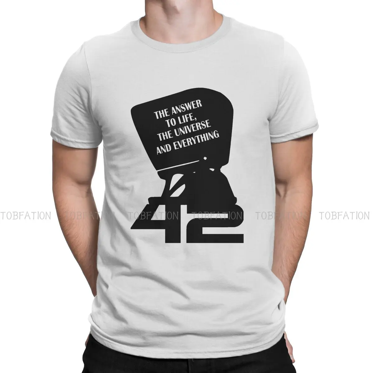 

Мужская футболка с круглым вырезом и надписью «The Hitchhiker's Guide to the Galaxy»