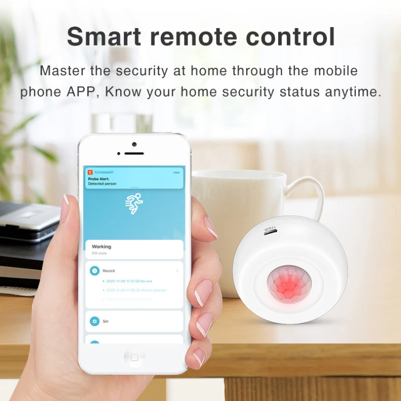 

Aubess Tuya WiFi PIR Motion Sensor Wireless Infrared Detector Security Burglar Alarm Sensor Smart life APP Control Compatible