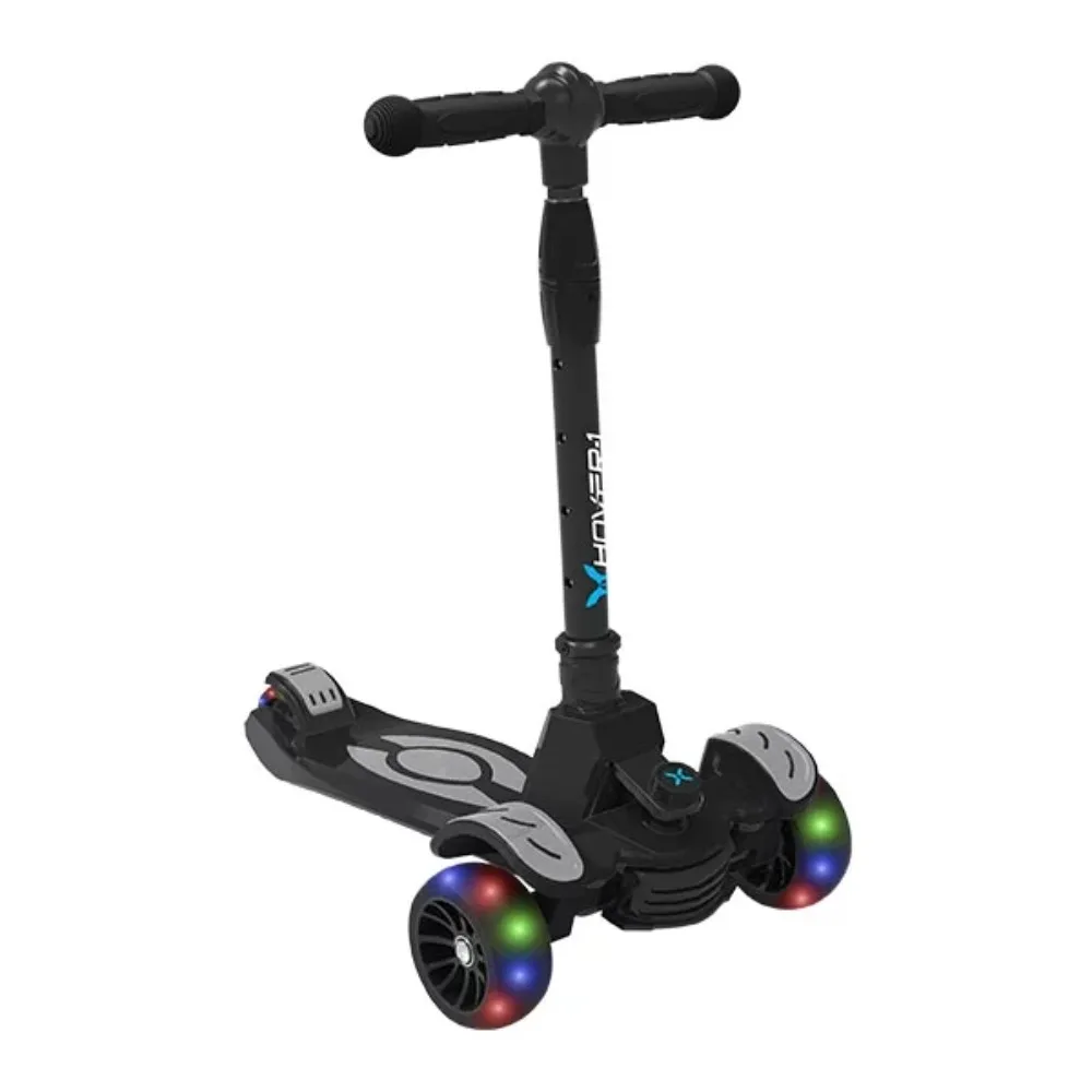 

KidsGear Vivid Folding Kick Scooter, Black, LED Lights, Safe for Kids, 3 Wheels Cycling Free Shipping
