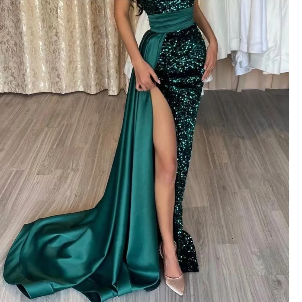 

Muloong Sweetheart Chapel Train Sequins Women Luxury Party Dress 2023