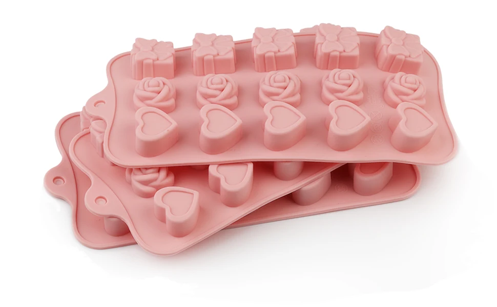 Ailehope Silicone chocolate molds love flower shape silicone Candy mold baking cake decorating tools DIY 3D | Дом и сад