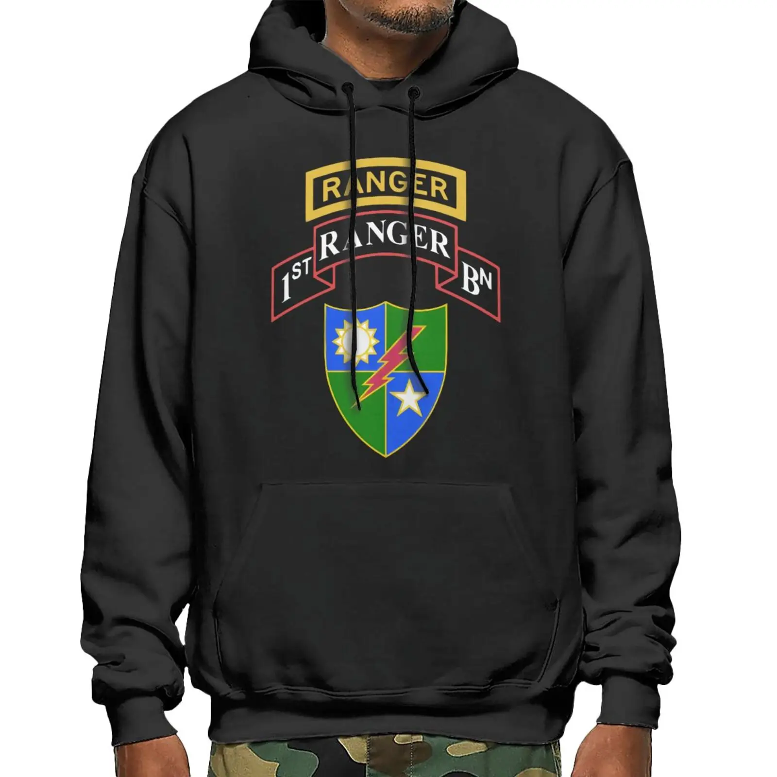 

1St Ranger Battalion Scroll Tab And Hoodie Men's Tracksuit Men's Hoodies Women's Jacket Woman Sweatshirts Gothic Clothes Anime