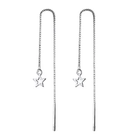 womens fashion cute hollow star drop earrings simple style long chain tassel thin earring piercing line dangle ear accessories