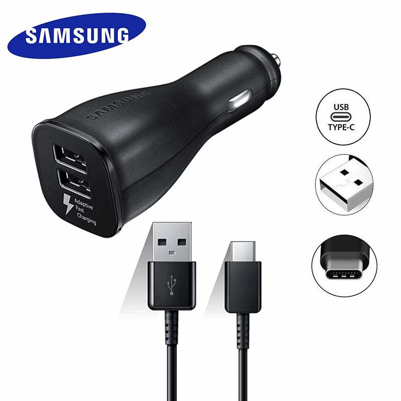 

Samsung 30w Car Charger Dual USB Cigarette Car Phone Charger AFC Adapter Type C Cable for Galaxy S20 S10 S8 S9 Note 10 Plus A90