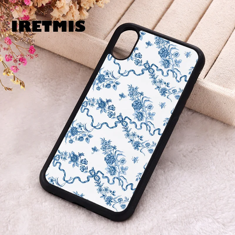 Чехол для телефона Iretmis iPhone X XS Max XR 11 12 13 PRO MINI 14 15 16 Plus резиновые силиконовые синие