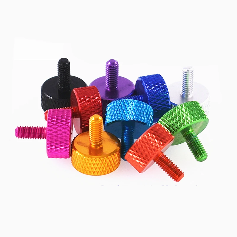 5 шт./лот M3 M4 M5 M6 * 6/8/10/12/16/20 Красочный алюминиевый накатанный ручной затягивающий