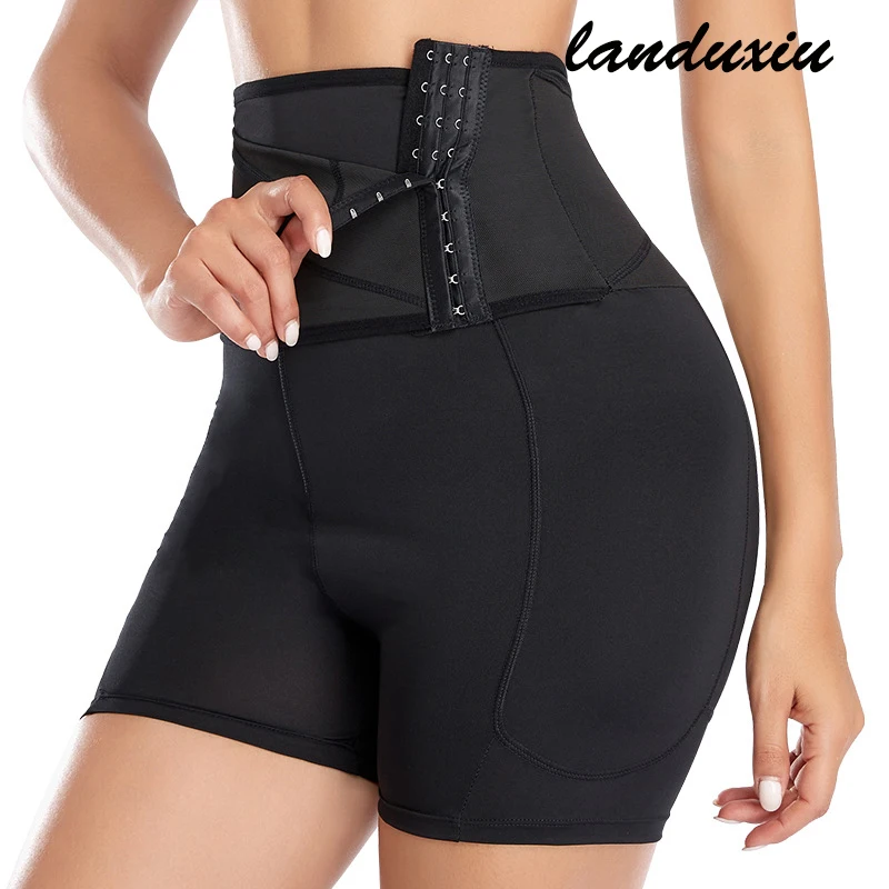 

Landuxiu European American Tight Pants Women's Large Hip Fat Hip Fake Lift Belt Cushion High Waist Body Shaping Underwear Tights