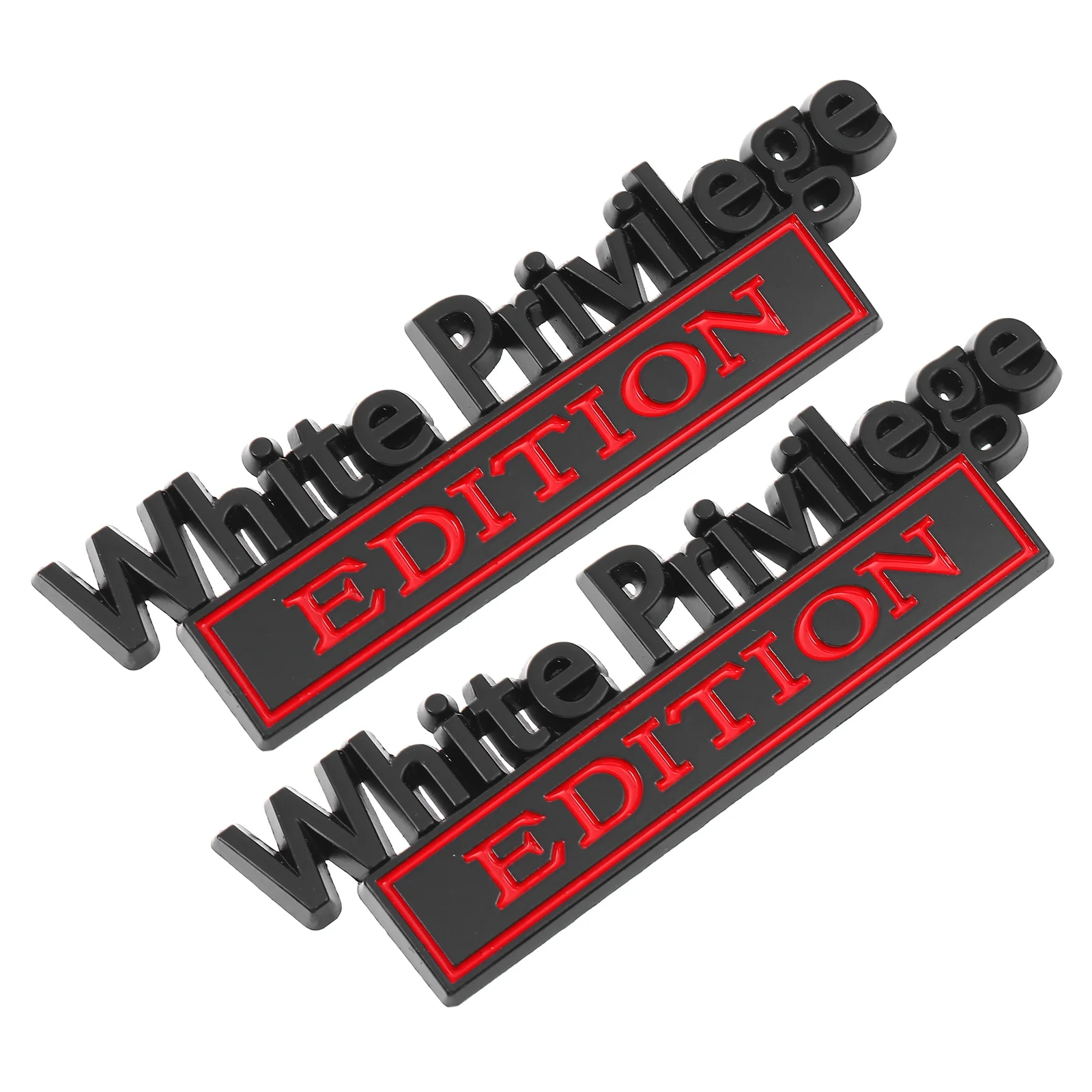 

2pcs Car Truck Replacement Creative White Privilege Edition Emblem Badge Decal