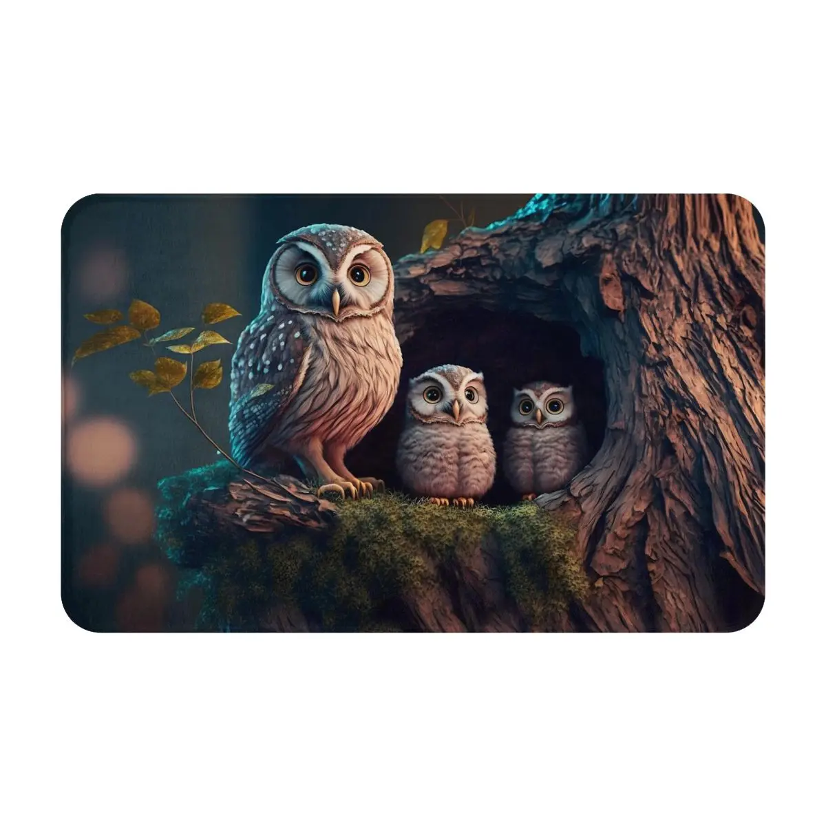 

Owl Skin-Friendly Surroundings Non-Slip Play Mats Create A Cozy Atmosphere Bedroom Living Room Outdoor Microfibers Cartoon