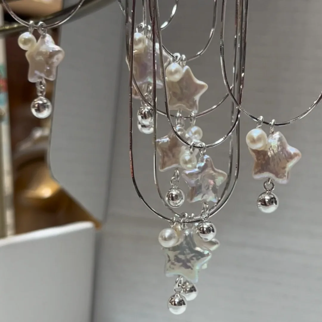 

Simple Shell Star Love Pendant Necklace for Women Stainless Steel Chain Aesthetic Jewelry
