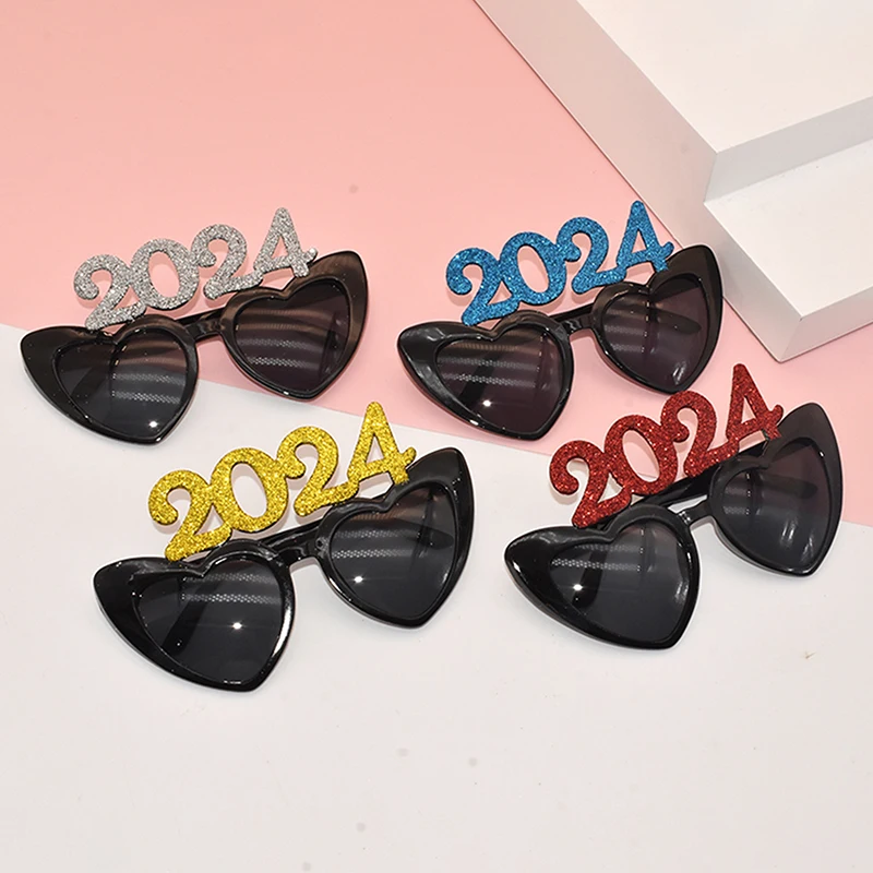 

Happy New Year Decorations For Home 2024 New Year Party Eyeglass Photography Props Adult Children Funny Number Glasses