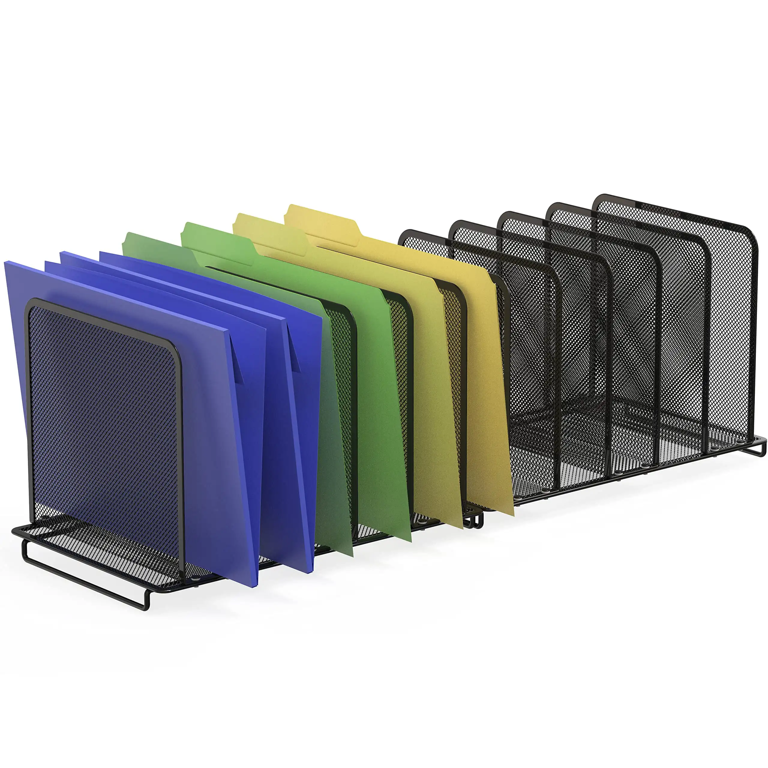 

2 Pack - 5 Section Upright File Sorter Organizer, Black