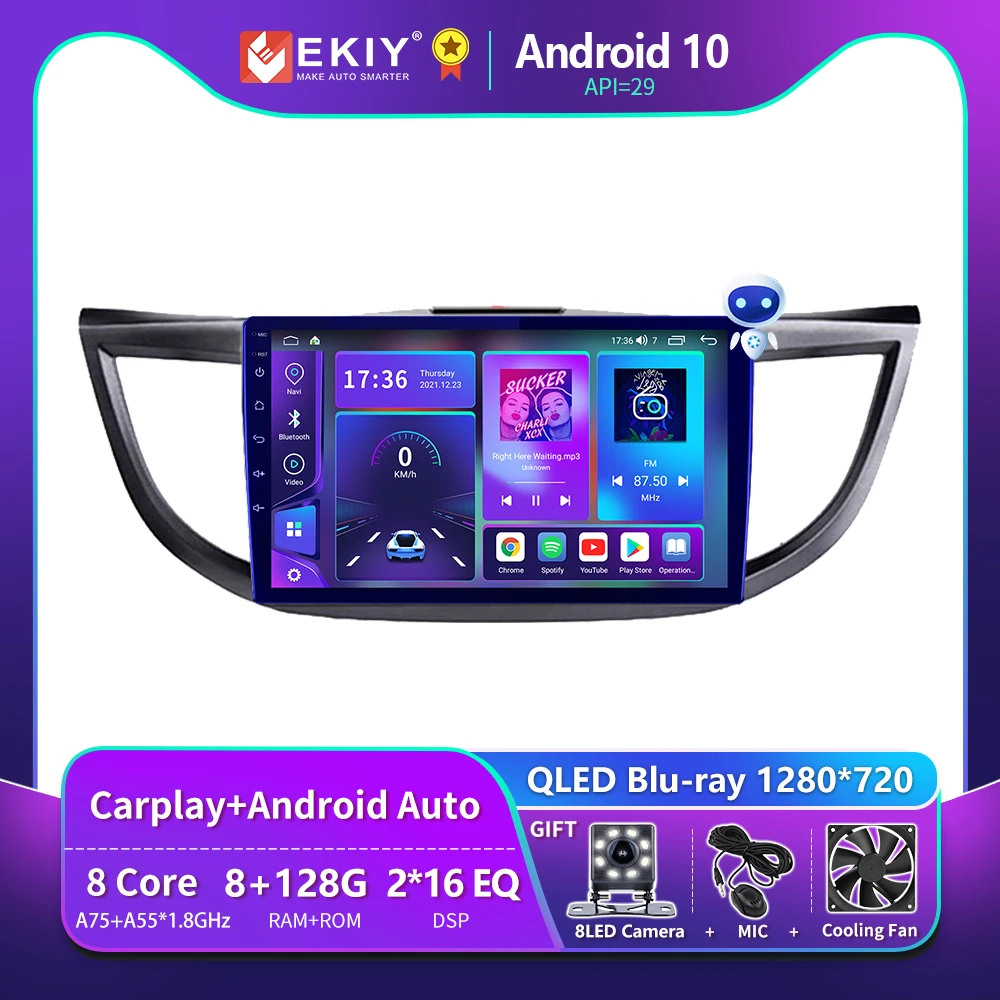 

EKIY T900 8G 128G для Honda CRV CR-V 4 RM RE 2012 2013 2014 2015 2016 Автомобильный радиоприемник GPS Авто Android Carplay Беспроводная мультимедийная система Blu-ray QLED № 2 Din DVD-пл...