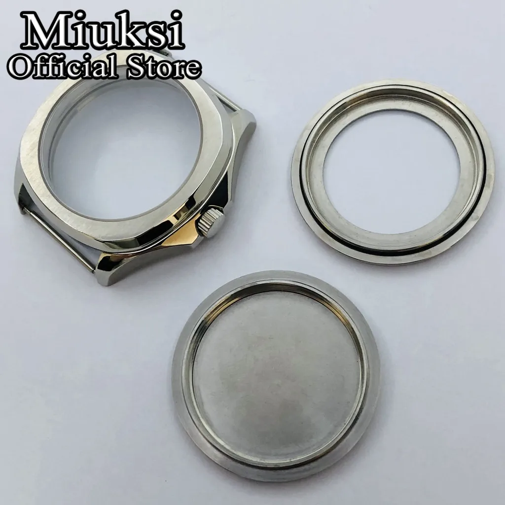 Серебристый стерильный чехол Miuksi 40 мм с сапфировым стеклом подходит для NH35 NH36