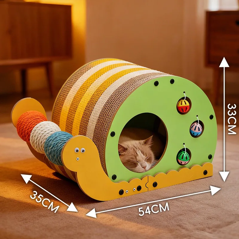 Фото Многофункциональная когтеточка-игрушка для кошек Snail Cat со сменными элементами, гофрированный мяч для снятия стресса №1