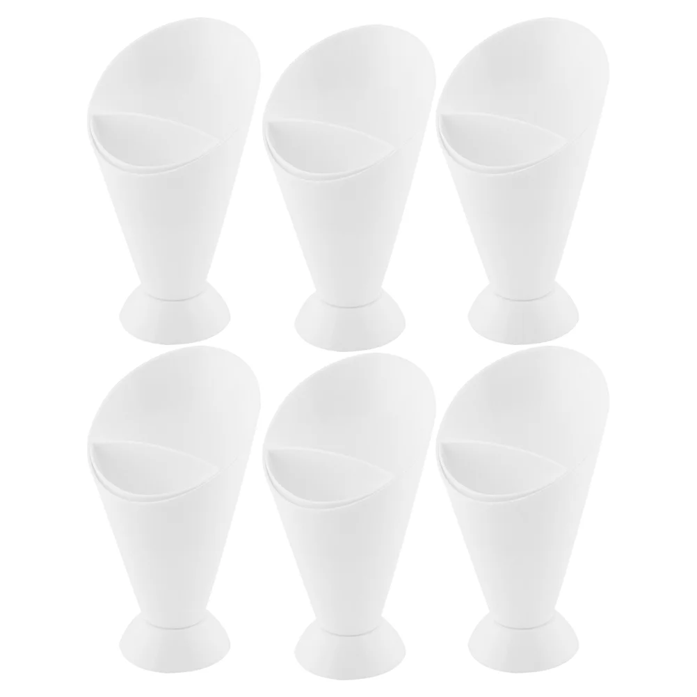 

6Pcs French Fries Cone Snack Cone Stand Dipper Cone French Fries Dip Party Veggies Bowl Serving Stand ( White )