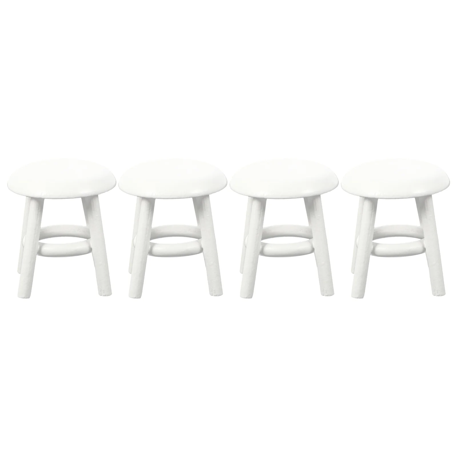 

4 Pcs Mini Stool Small Furniture Model Miniature Wooden Stools Toy House Supply