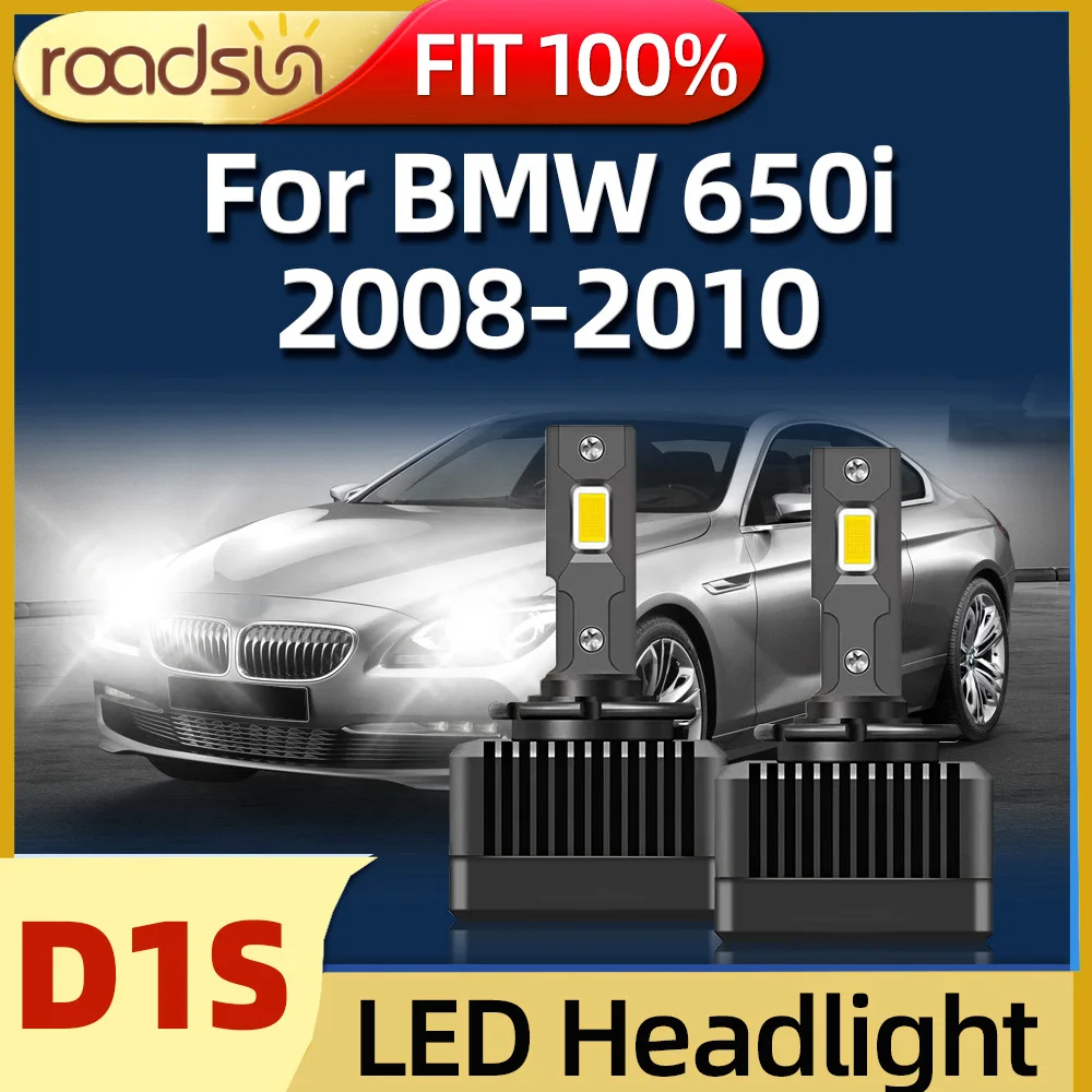 

Roadsun Fit For BMW 650i 2008 2009 2010 2Pcs Car Light D1S LED Headlight 6000K 1:1 Xenon CSP Chip High Low Beam Bulbs
