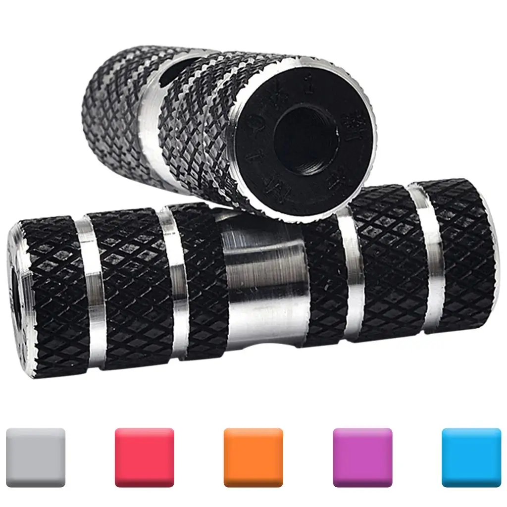 

2pcs BMX Mountain Bike Bicycle Axle Pedal Foot Stunt Pegs Cylinder Black MTB Bike Pedal Anti-Slip Front Rear Axle Foot Pick