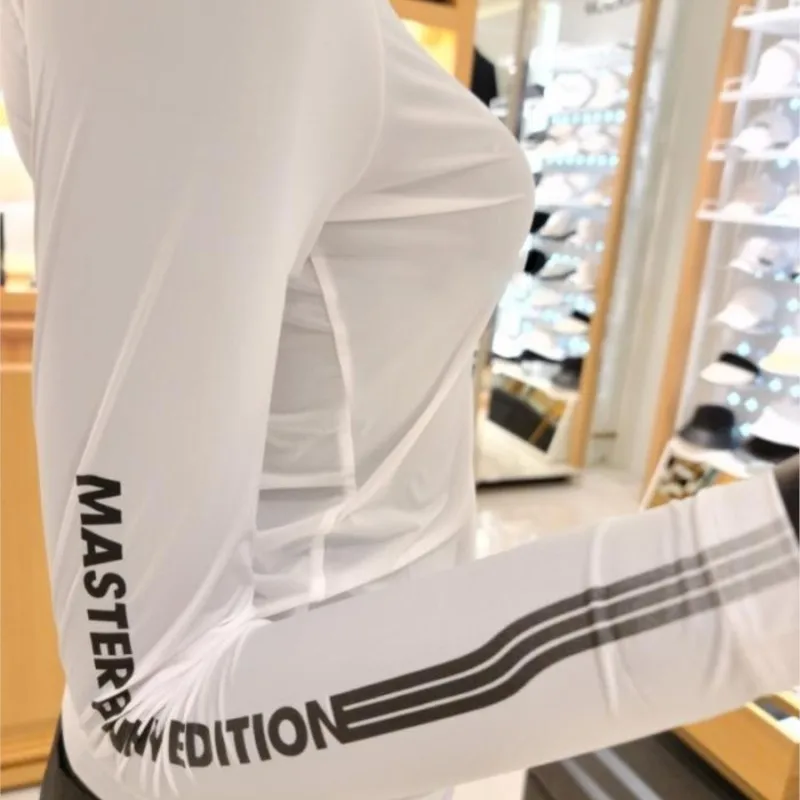 Golf wear summer women's ice silk ultra-thin icy sun protection clothing fashion elastic sports base coat