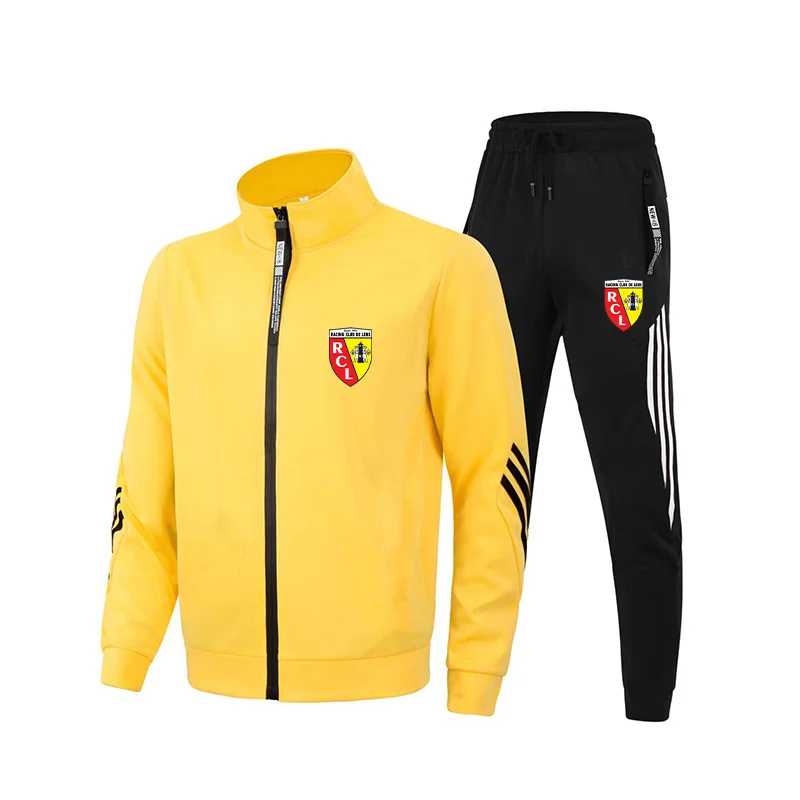 

Mens Euro Club Rc Lens Hoodie Spring Autumn Cardigan Tops Zipper Jacket Clothing Casual Stand Collarr Sweatshirt+Jogging Pants