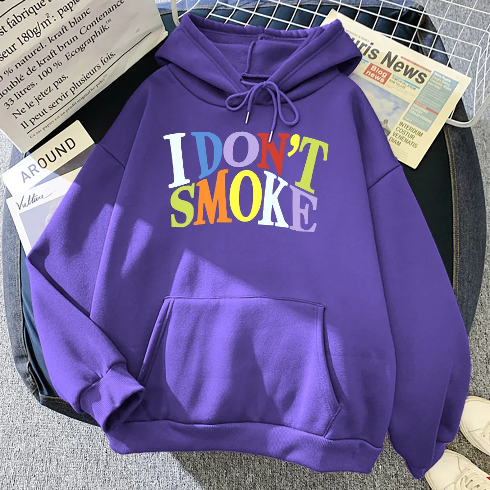 

I Don'T Smoke Street Printing Hoody Mens Personality Hip Hop Casual Hoodie Crewneck Fleece Pullovers Sports Warm Hoody Men