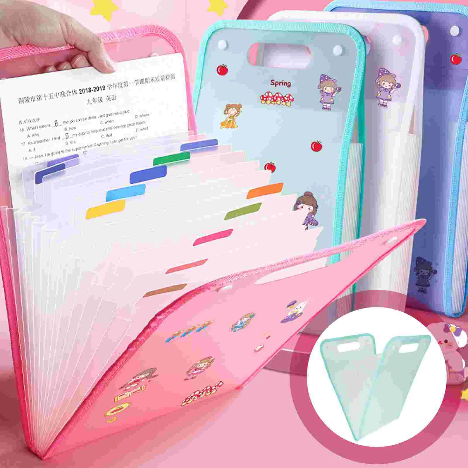 

File Folder Organizer Document Accordion Expanding Pocket Paper Wallet Multi Filing Snap Plasticbox Sorting Button Portable