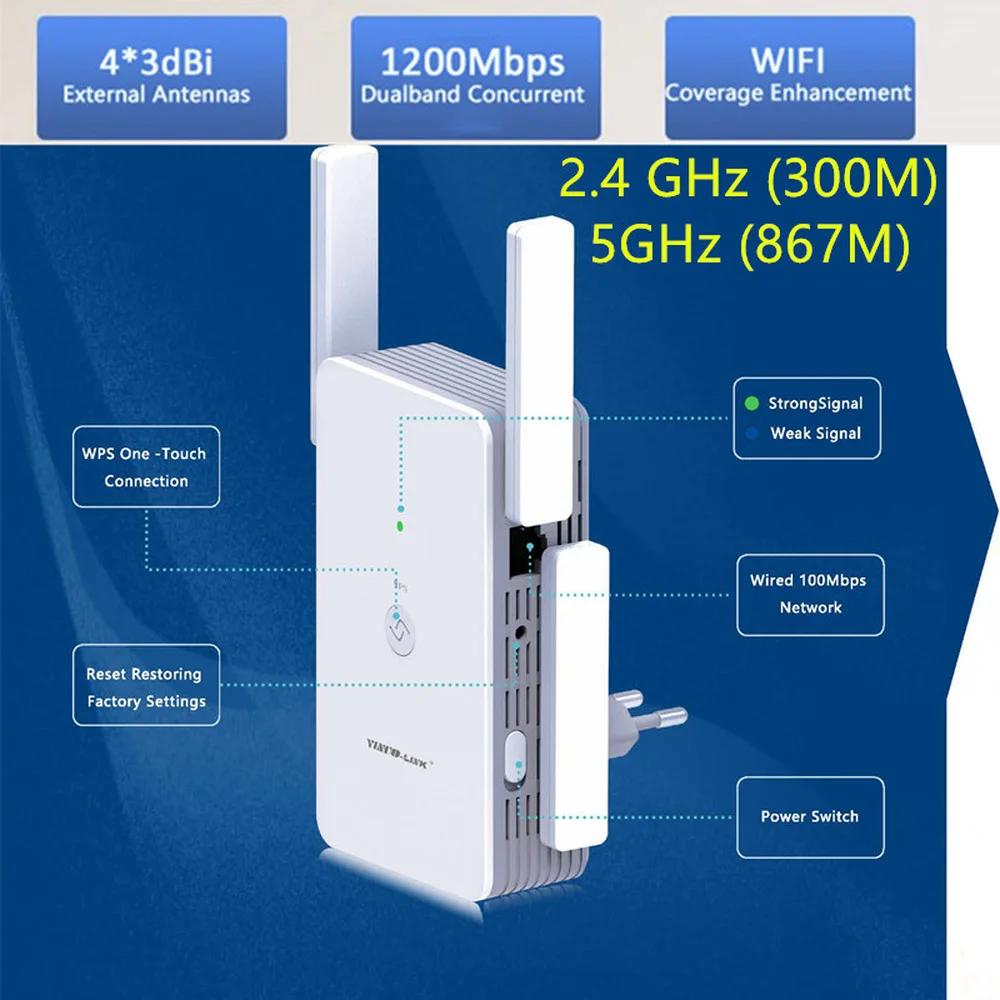 Wi-Fi ретранслятор усилитель сигнала 5 ГГц 1200 м | Электроника