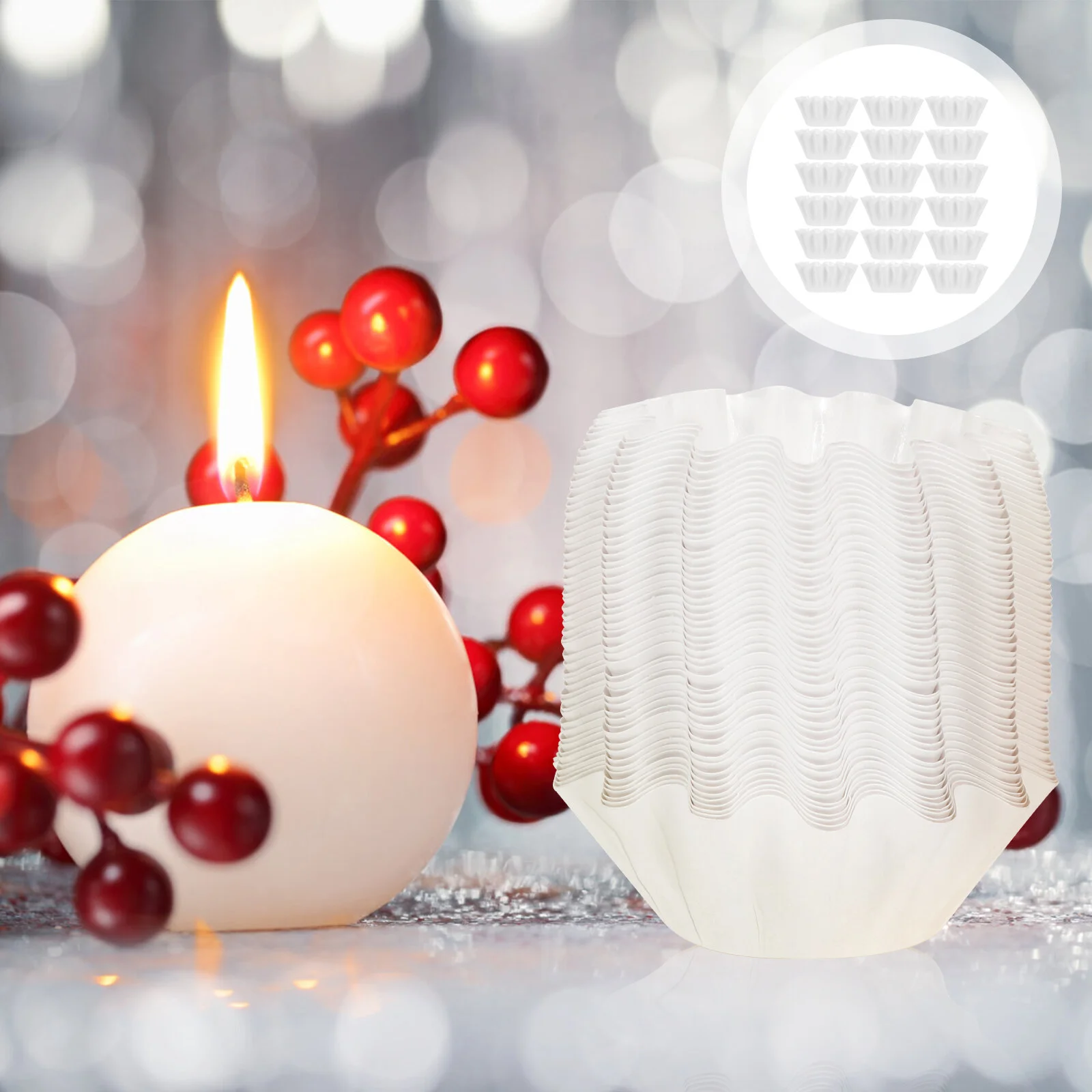 

50Pcs Candle Liner Tray Liner Tray Heat Resistance Wax Melt Liners Tray for Scented Wax Electric Wax Warmers